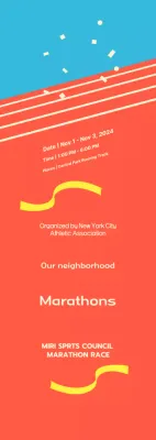 Acara maraton berwarna oranye cerah