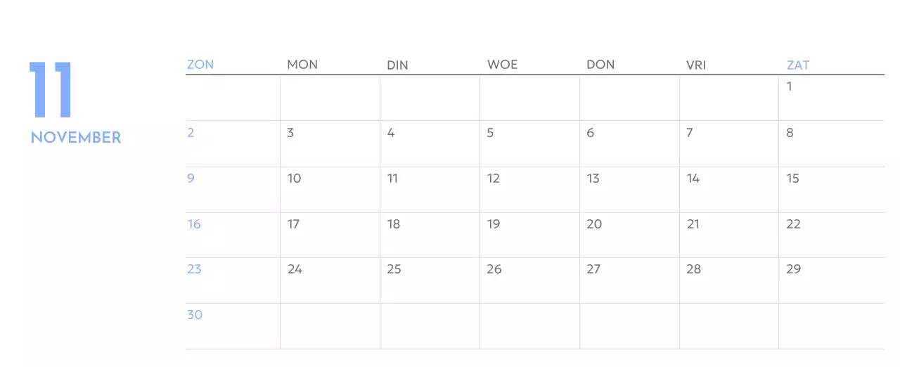 Photo goal tracker kalender met een vleugje blauw