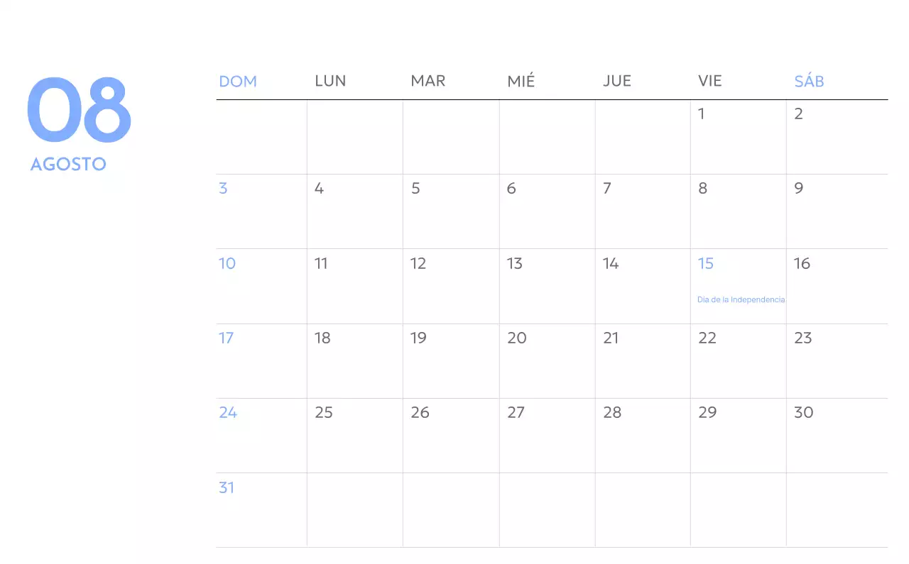 Calendario fotográfico de seguimiento de objetivos con un toque de azul