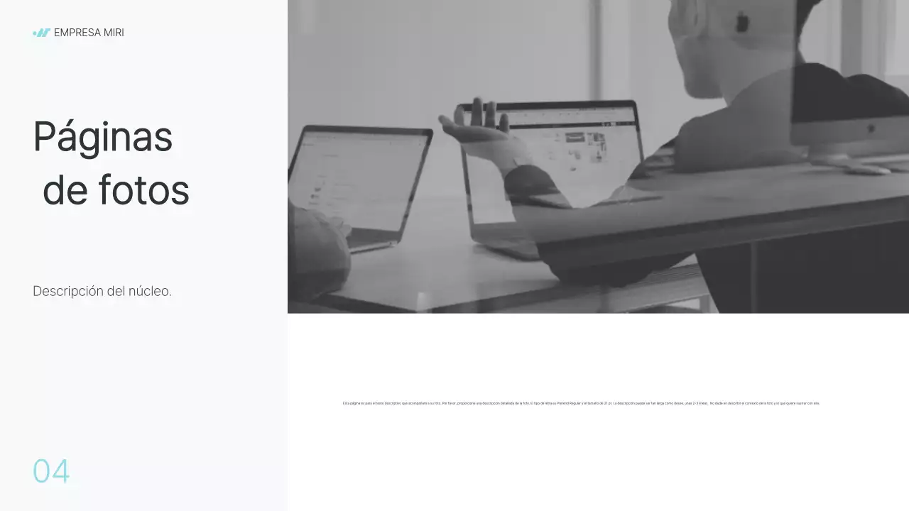 Informe de empresa moderno en gris y azul claro