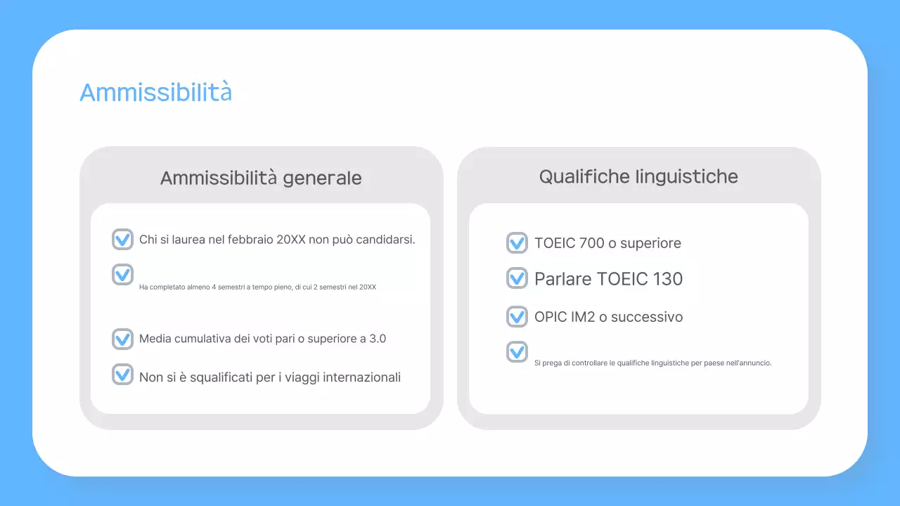 Il programma di stage di Sky Blue Simple