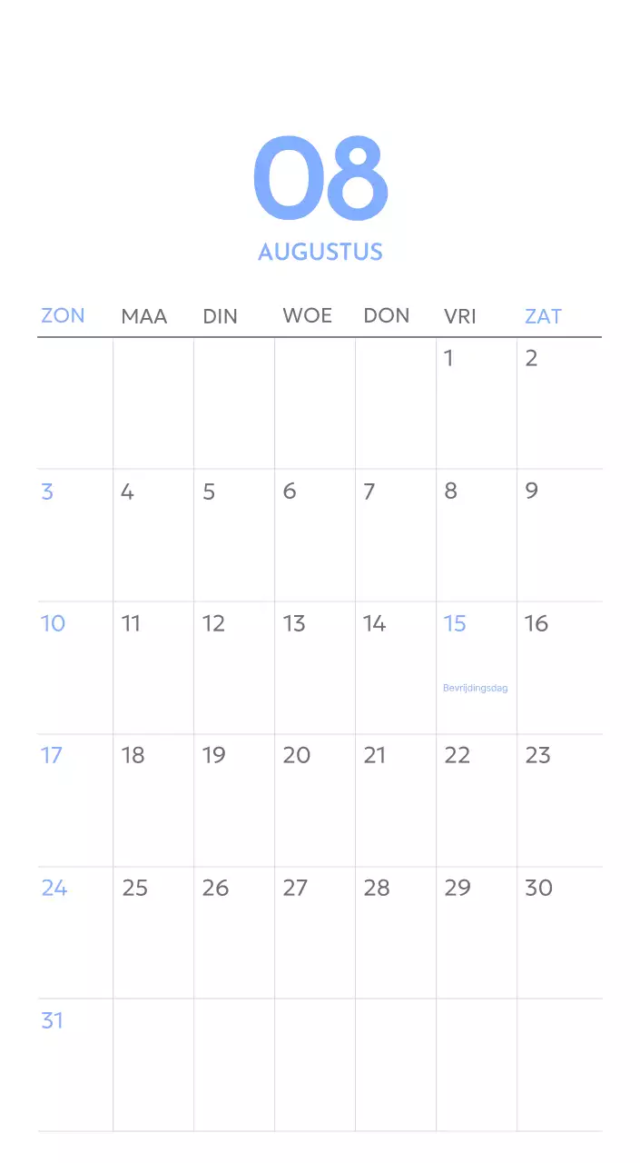 Photo goal tracker kalender met een vleugje blauw