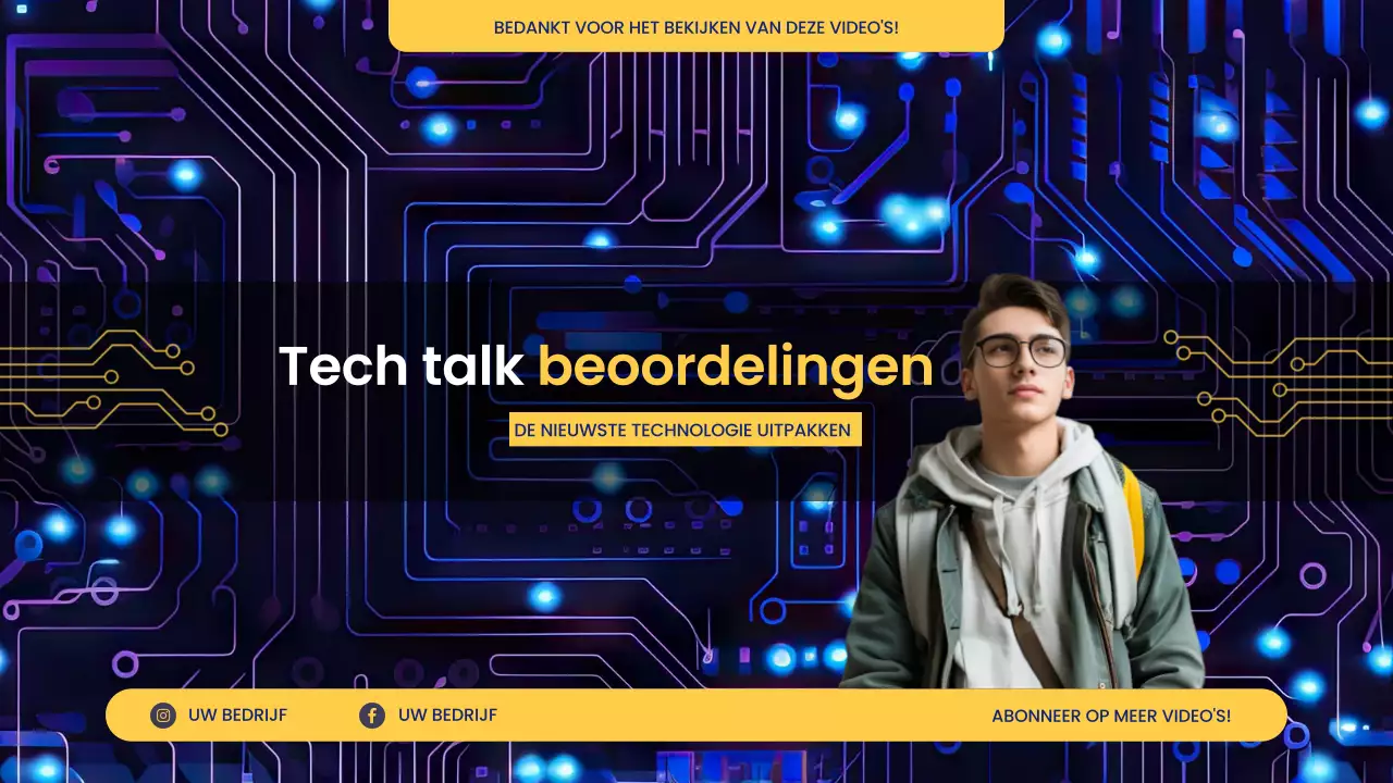 blauw modern tech youtube kanaal kunst