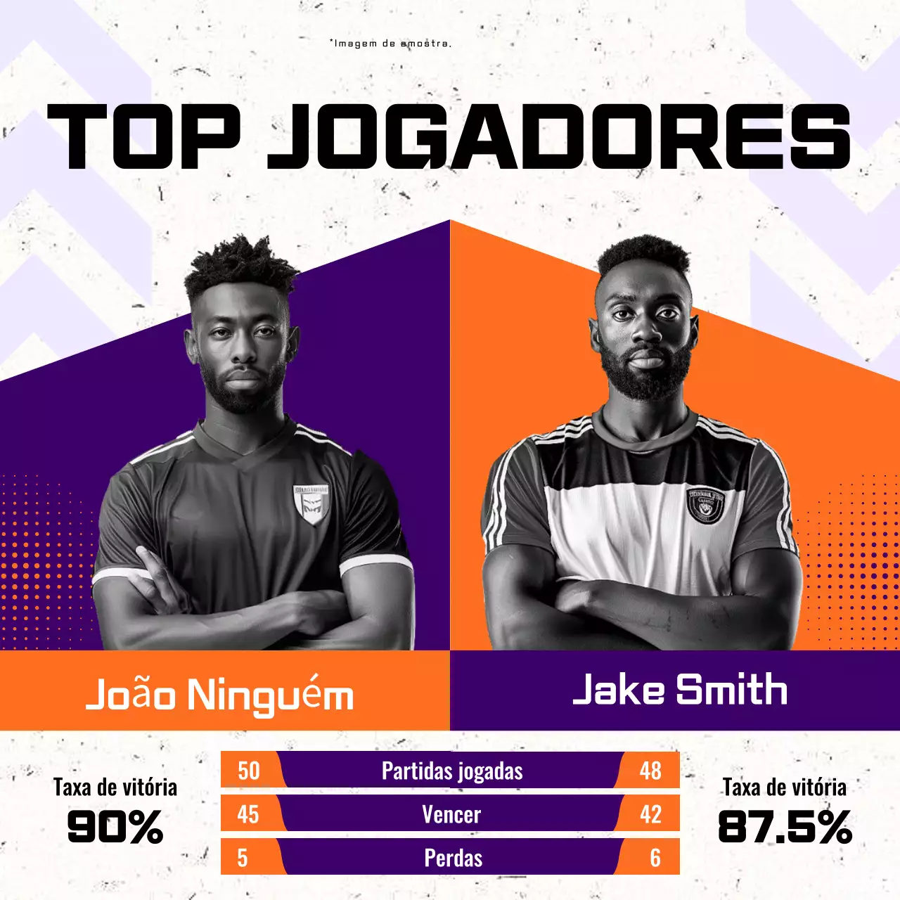 Anúncio de comparação dos melhores jogadores do desporto