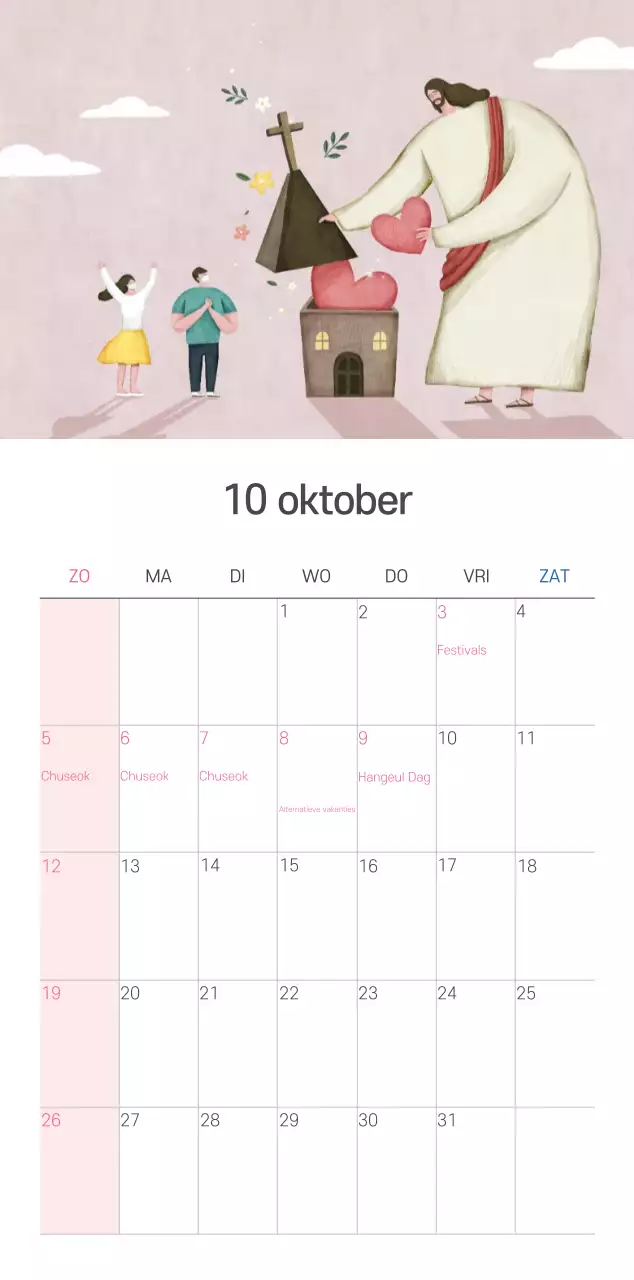 Pastel schone illustratie kerk