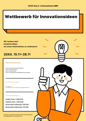Yellow Simple Idea Contest Veranstaltung
