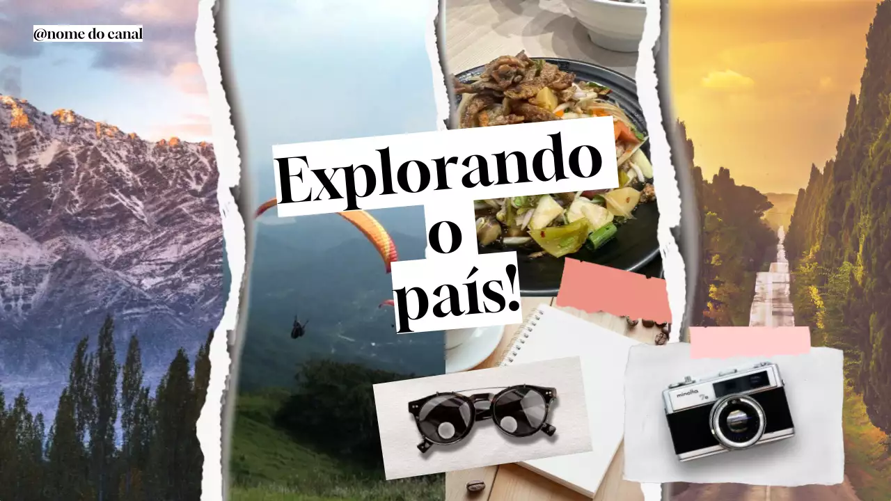 amarelo azul branco viagem vlog estilo moderno