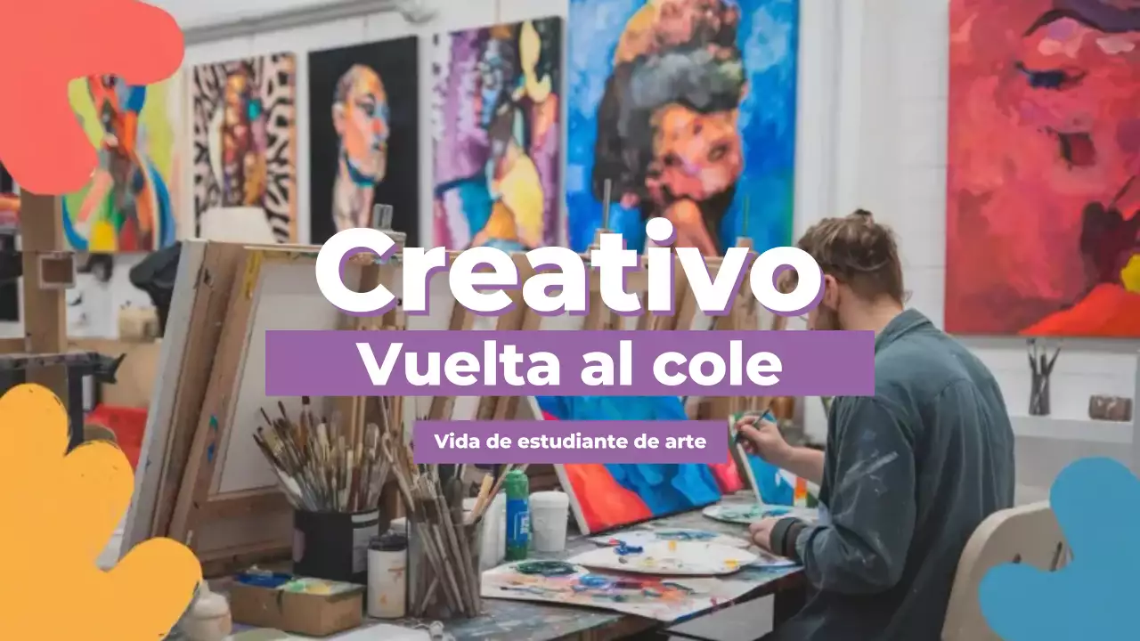 naranja rojo azul vuelta al cole