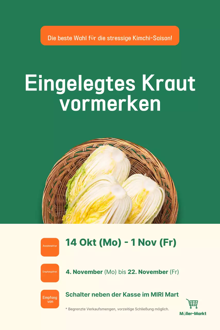 Green Basic Kimchi Reservierungsanleitung