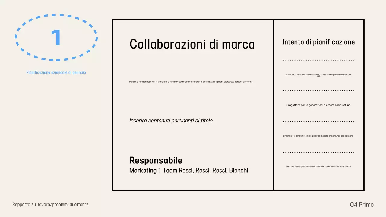 Consegna delle informazioni del rapporto Ivory Modern