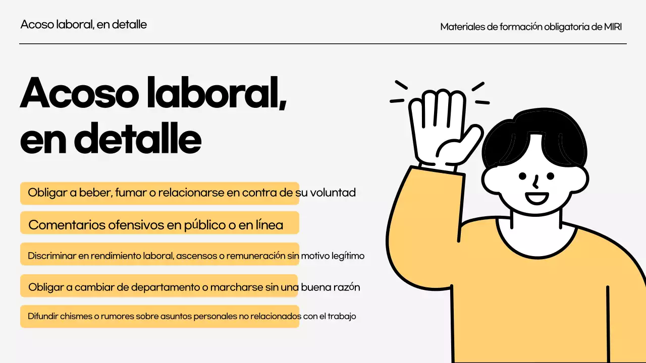 Formación en prevención del acoso laboral Formación reglamentaria