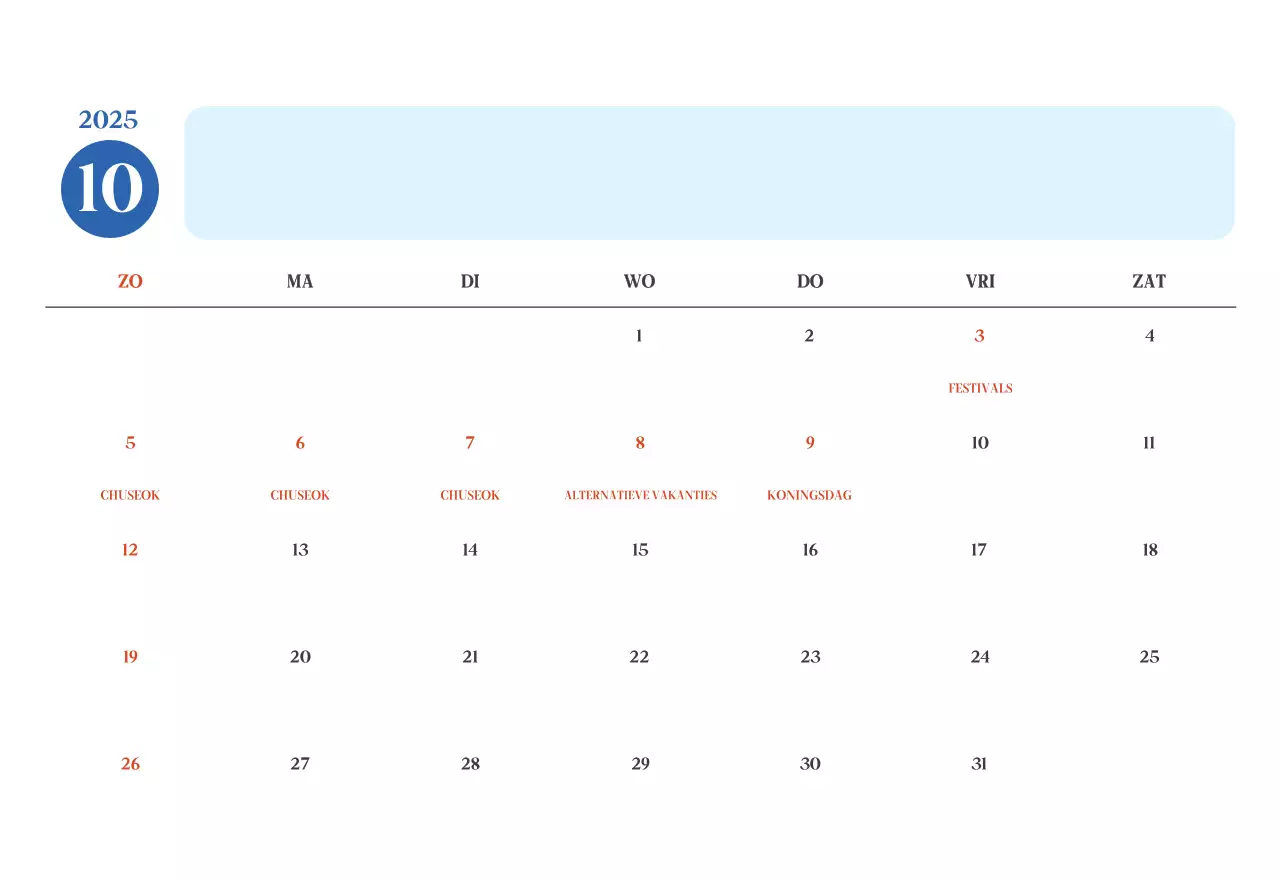 Blauwe moderne ziekenhuiskalender