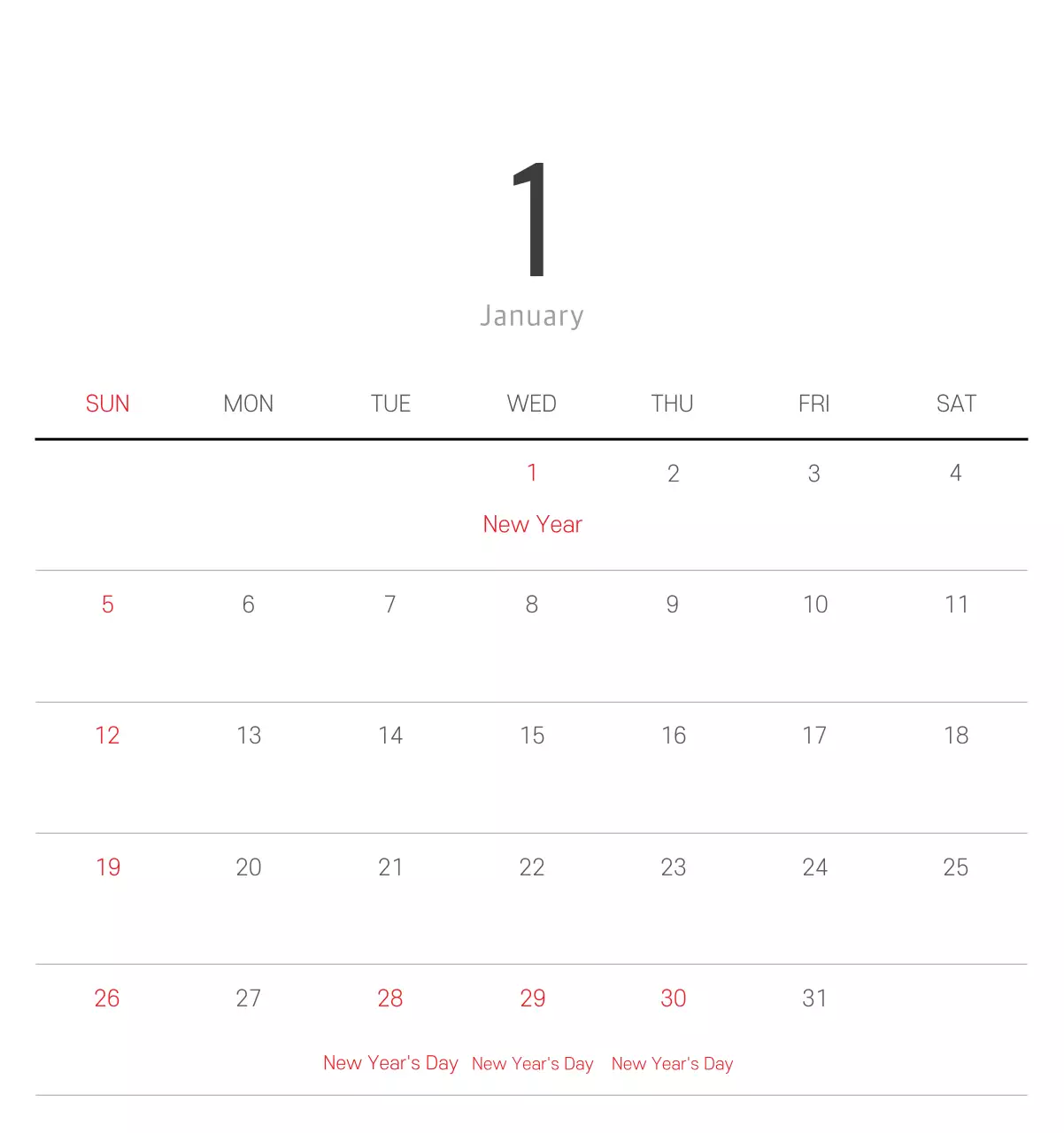 White clean botanical nature calendar