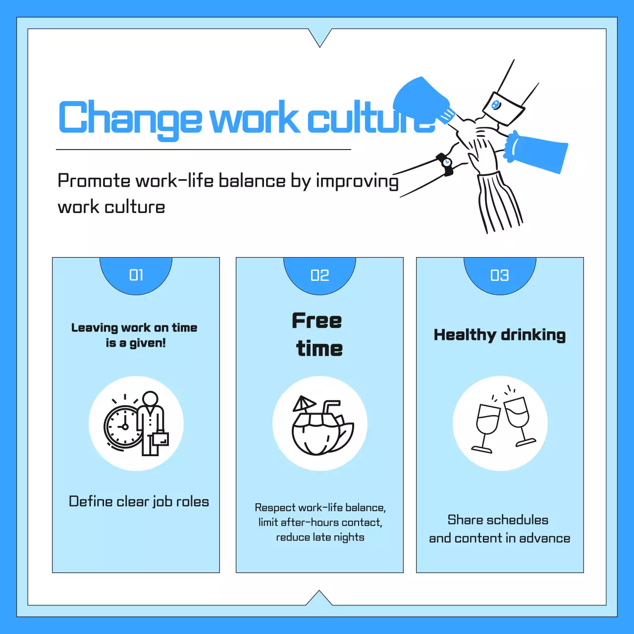 Guia de local de trabalho moderno azul Carrossel do Instagram