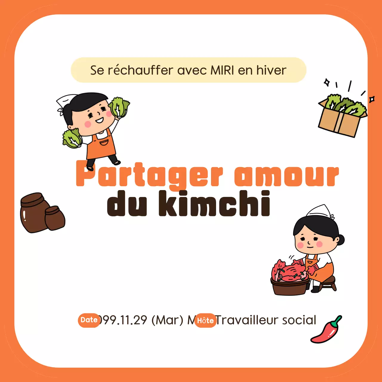 Événement kimchi à l'orange
