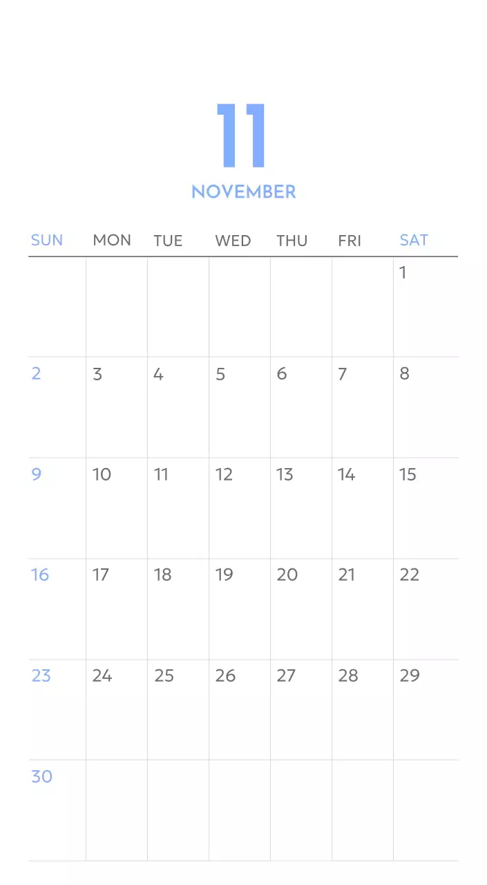 Photo goal tracker calendar with a splash of blue