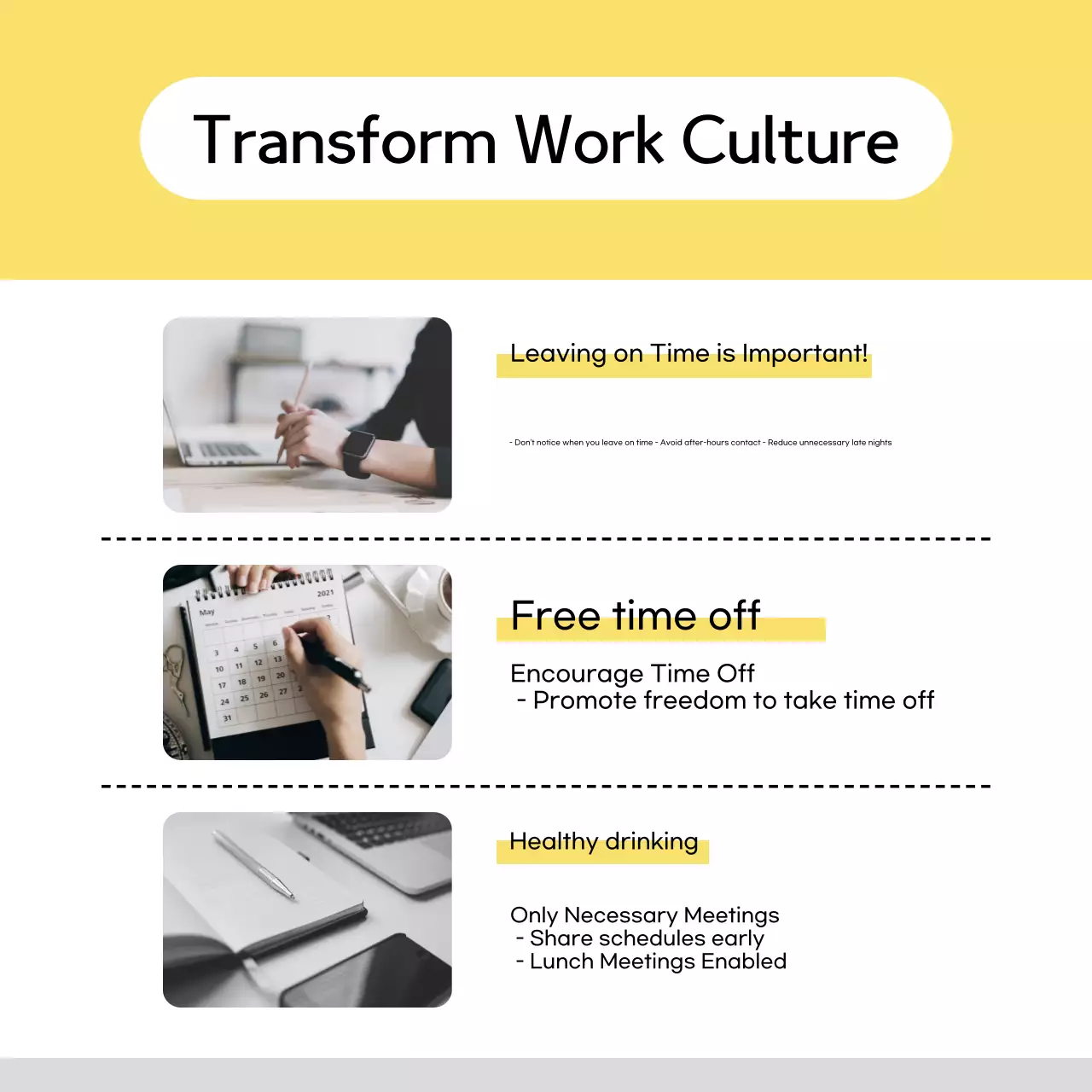 Yellow Minimal Workplace Guide Instagram Carousel