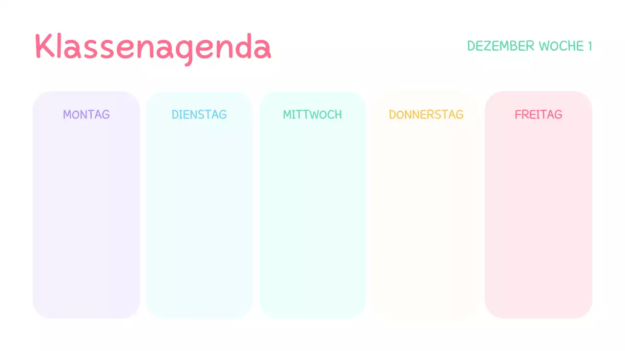 pastell klasse agenda niedliche präsentation