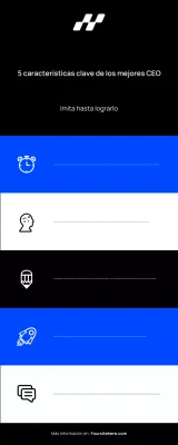 CLEAN MINIMAL TOP 5 CARACTERÍSTICAS CEO CORPORATE BUSINESS INFOGRAFÍA