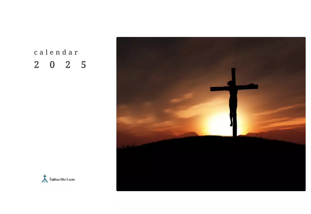 Calendrier photographique conceptuel mettant en scène des églises dans des paysages.