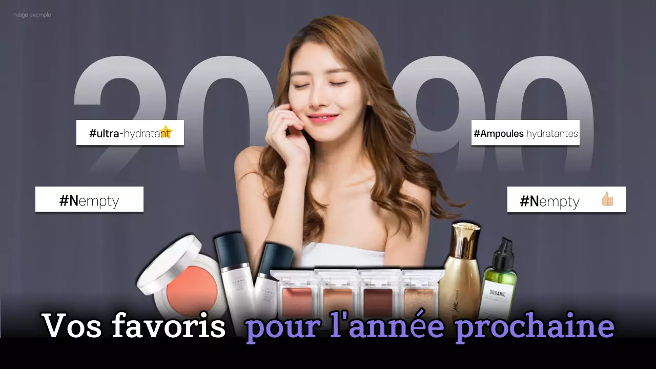 Promouvoir les cosmétiques modernes de fin d'année en violet et blanc