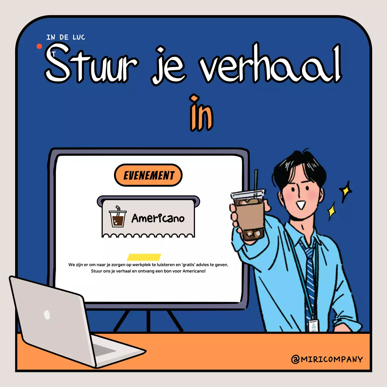 Oranje Pop Cartoon Advertentie