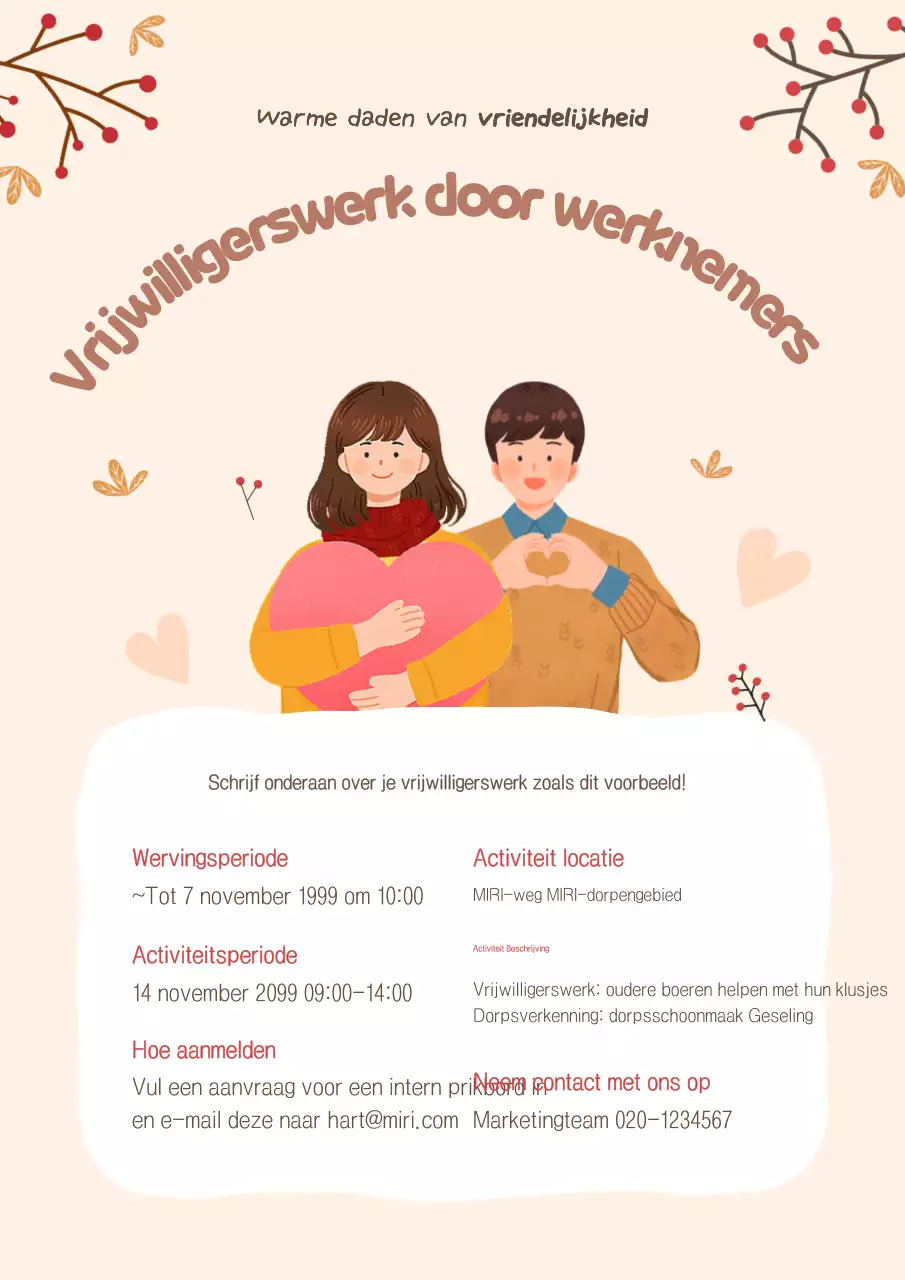 Beige Gezellig Vrijwilligersgids