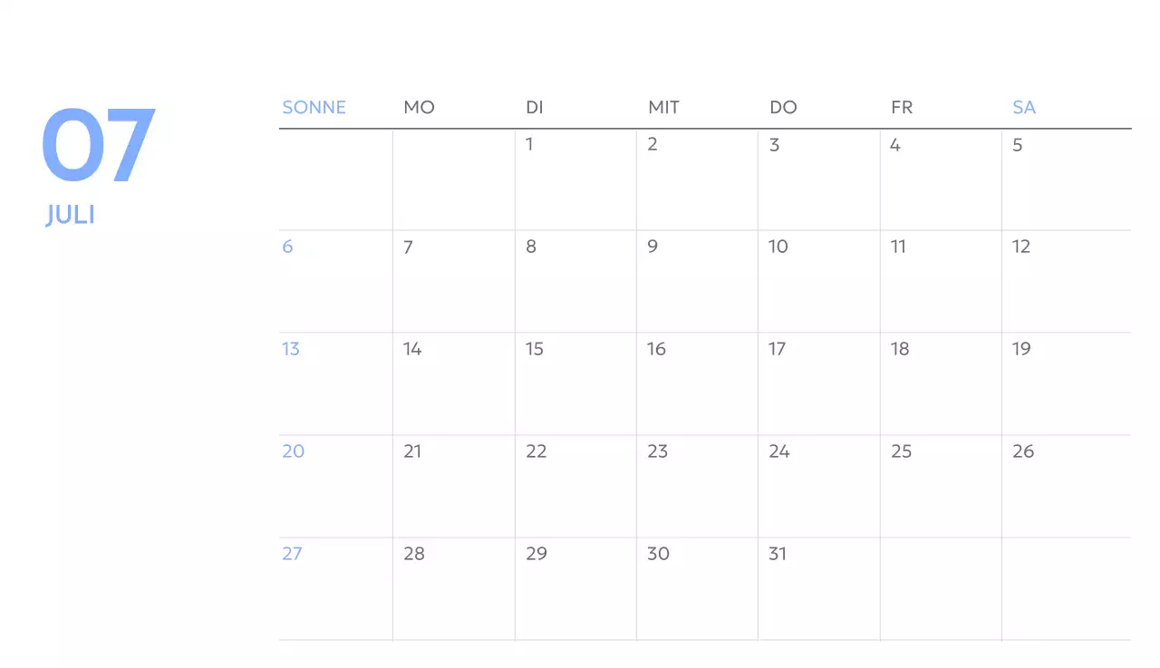 Foto-Zielverfolgungskalender mit einem Hauch von Blau