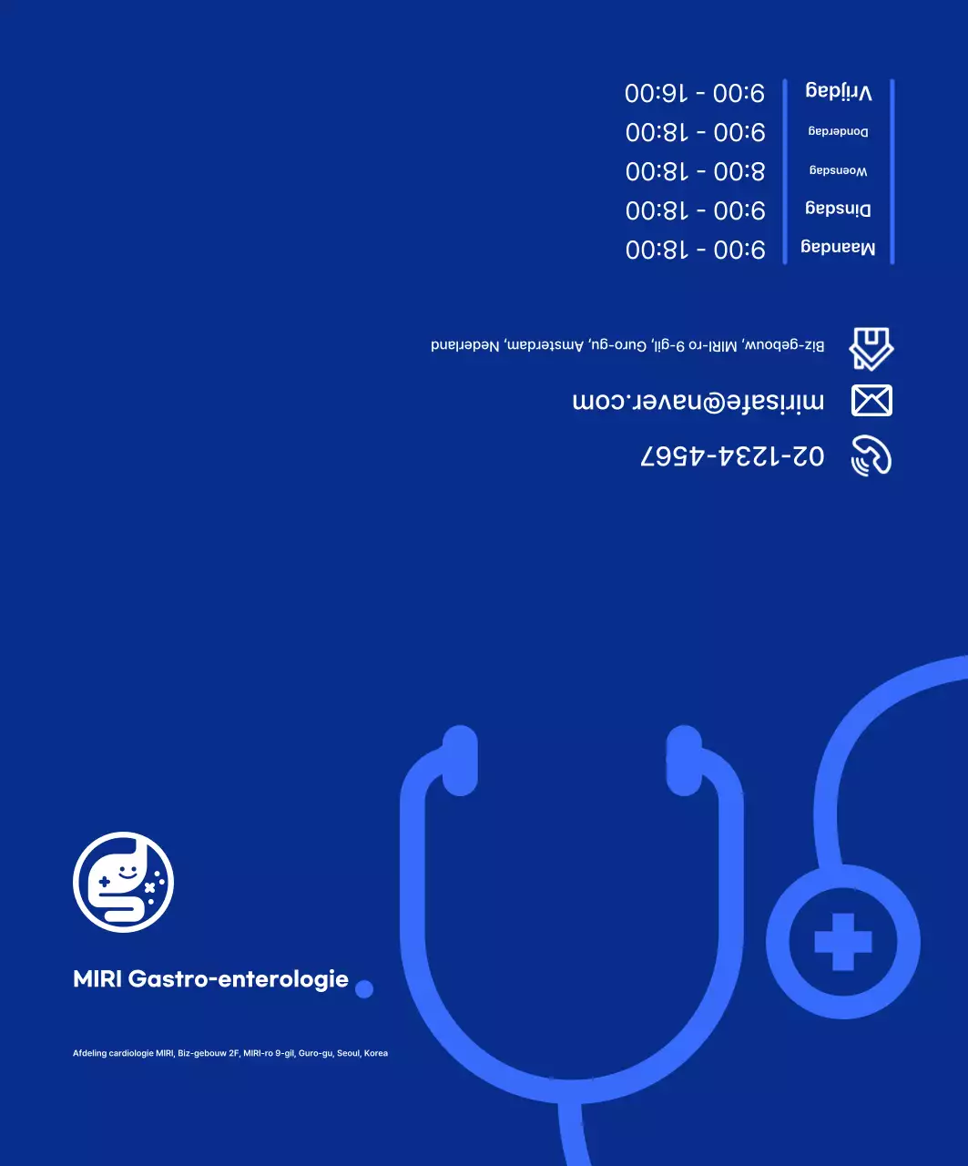 Blauwe eenvoudige ziekenhuisgids