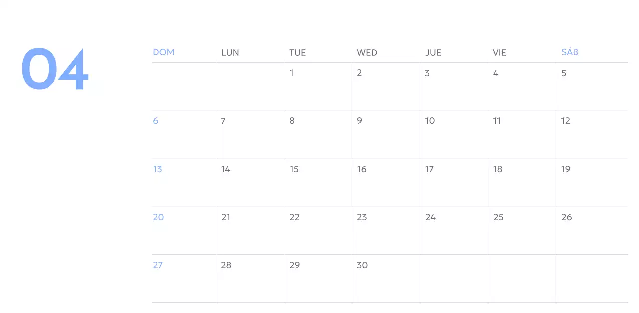 Calendario fotográfico de seguimiento de objetivos con un toque de azul