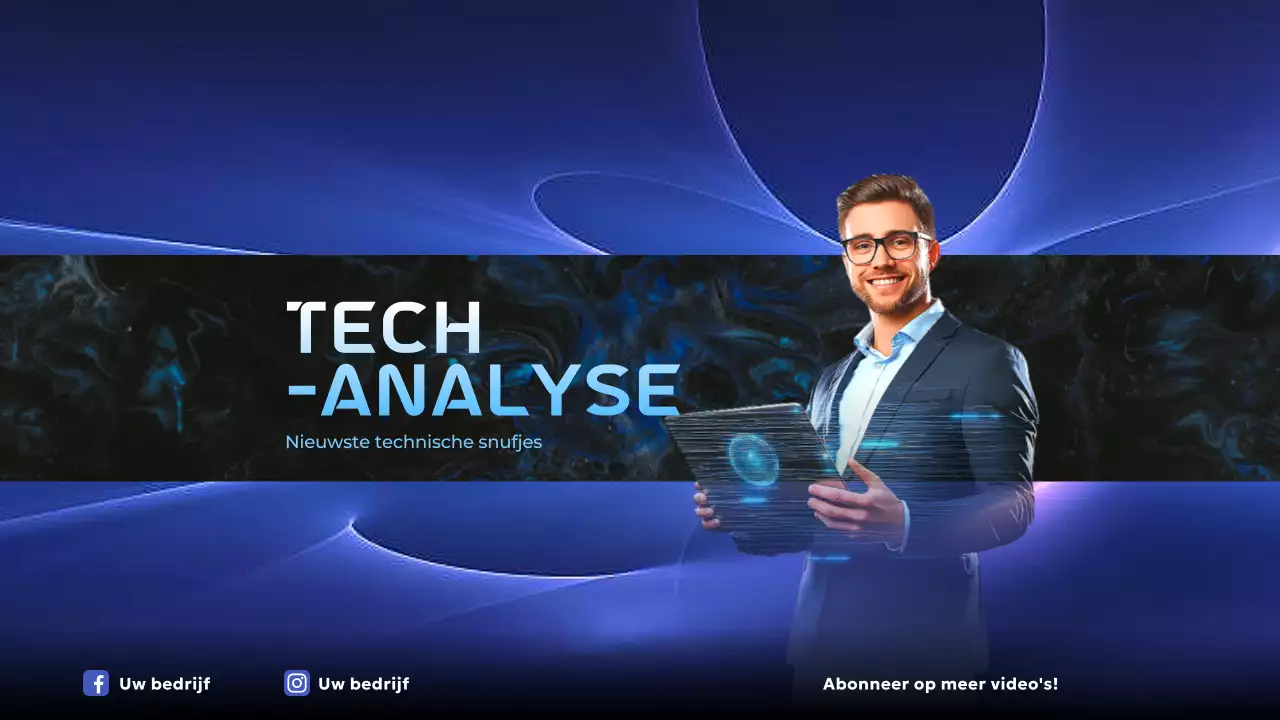 blauw modern tech youtube kanaal kunst