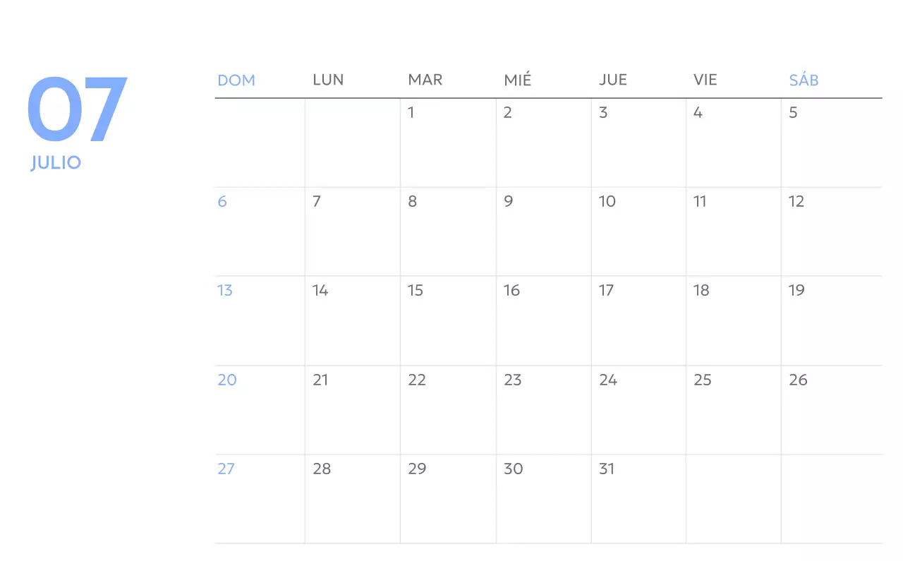 Calendario fotográfico de seguimiento de objetivos con un toque de azul