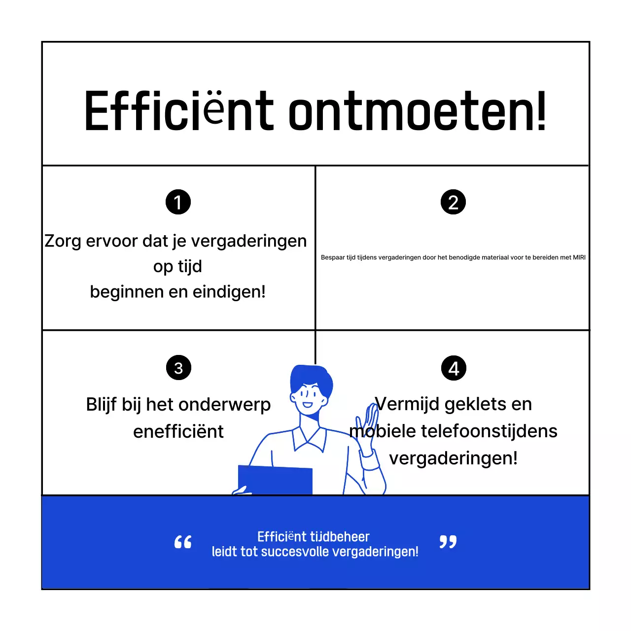 Moderne zakelijke bijeenkomsten in blauwe nieuwsbrief
