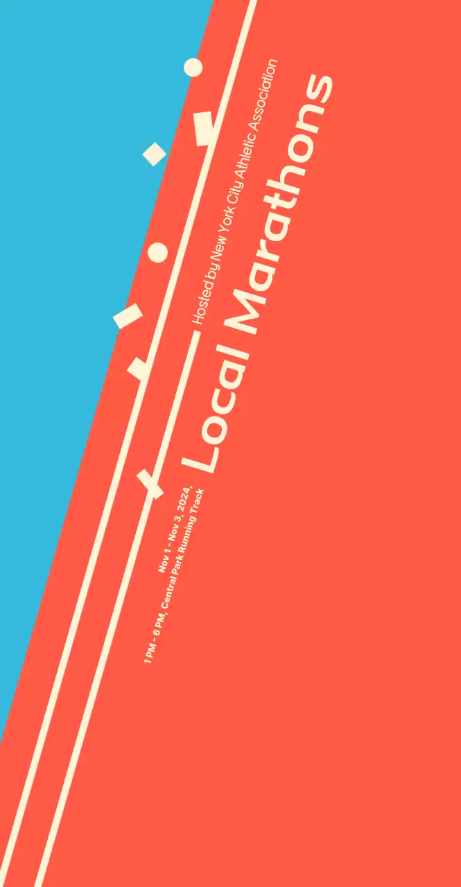 Acara maraton berwarna oranye cerah