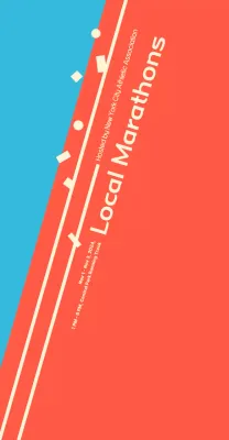 Acara maraton berwarna oranye cerah