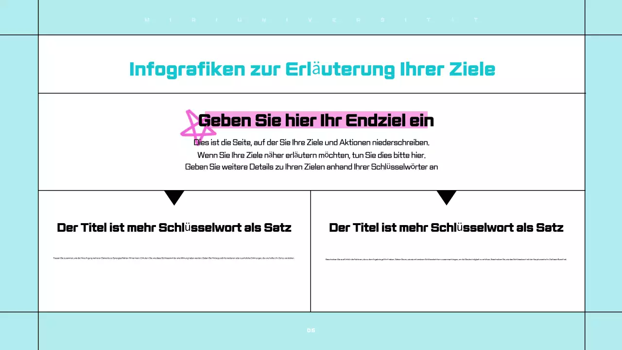 Übersichtliche, leicht zu bearbeitende Präsentationen in Weiß und Hellblau