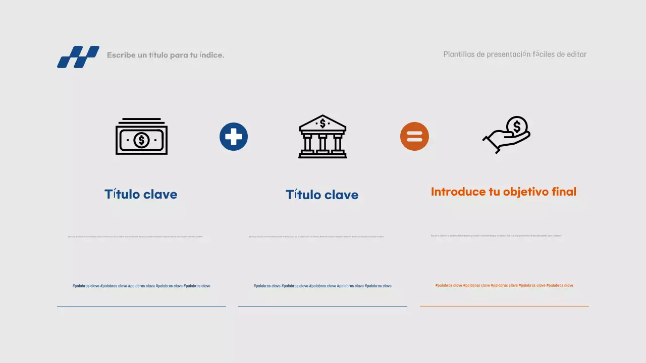 Informe de presentación sencillo en azul y gris, rápido y fácil de editar