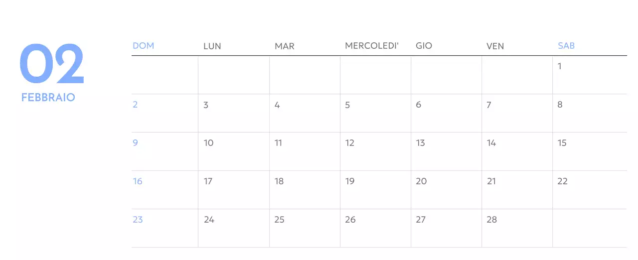 Calendario con foto tracciatore di obiettivi con un tocco di blu