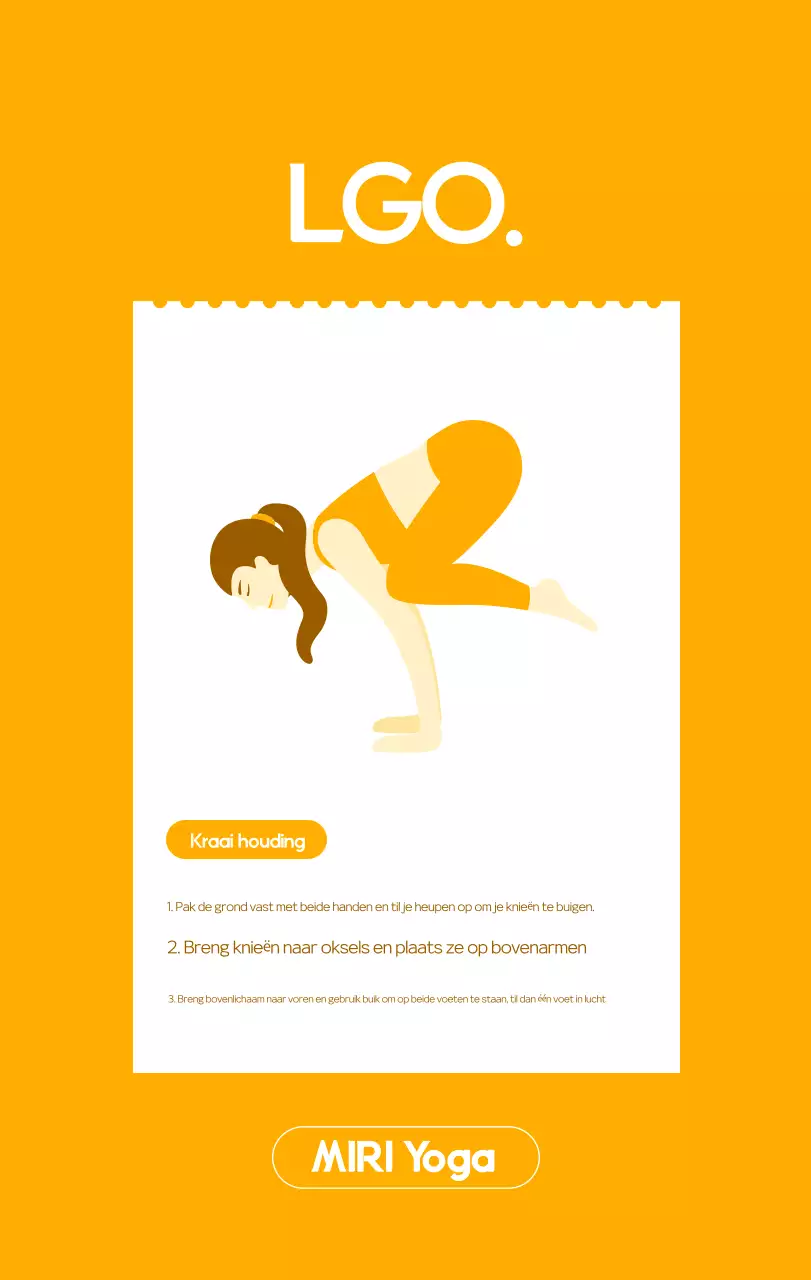 Oranje Minimalistische Yoga Promotiekalender