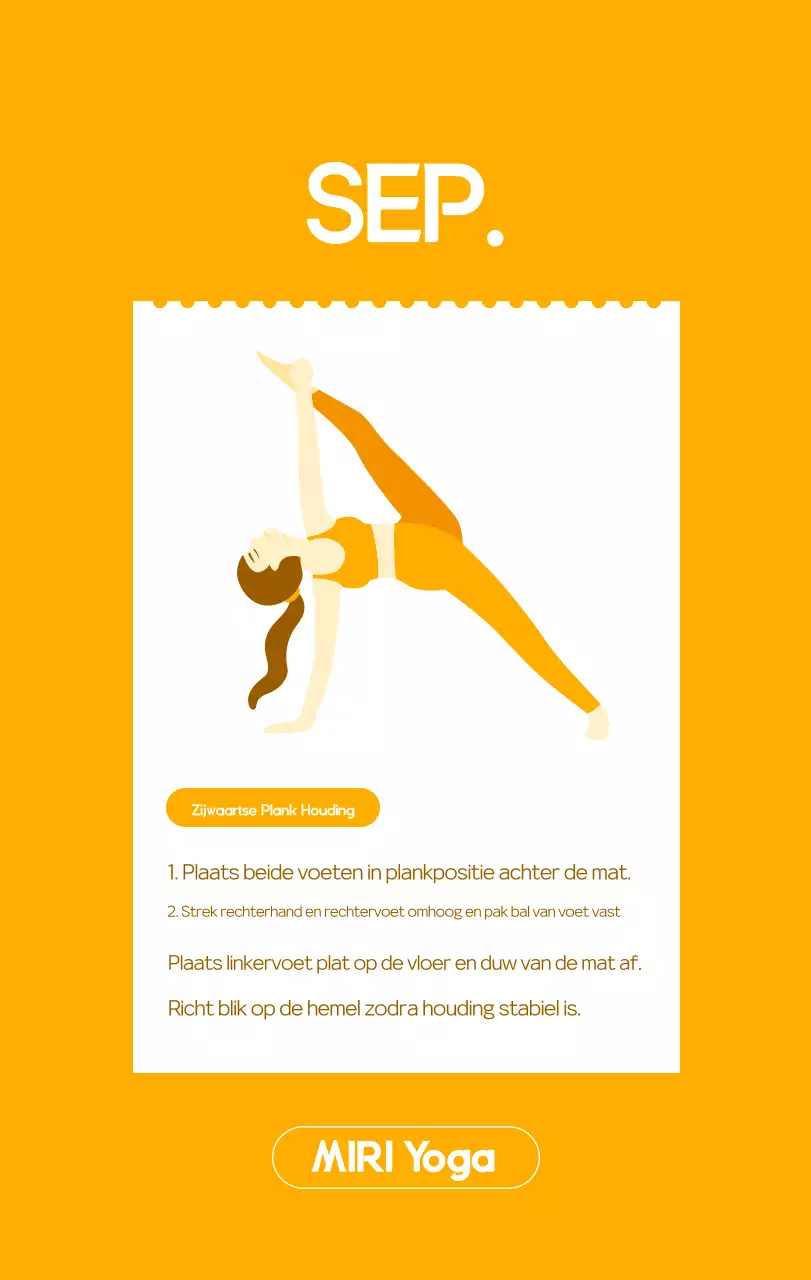 Oranje Minimalistische Yoga Promotiekalender