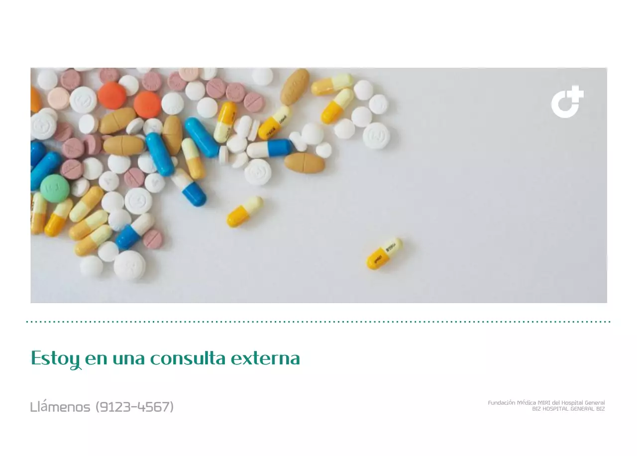 Calendario hospitalario en marco de fotos verde