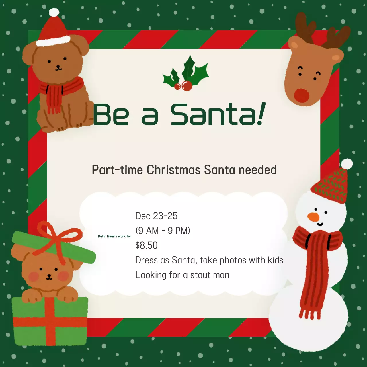 Bài đăng tuyển dụng truyền thống Giáng sinh xanh trên mạng xã hội