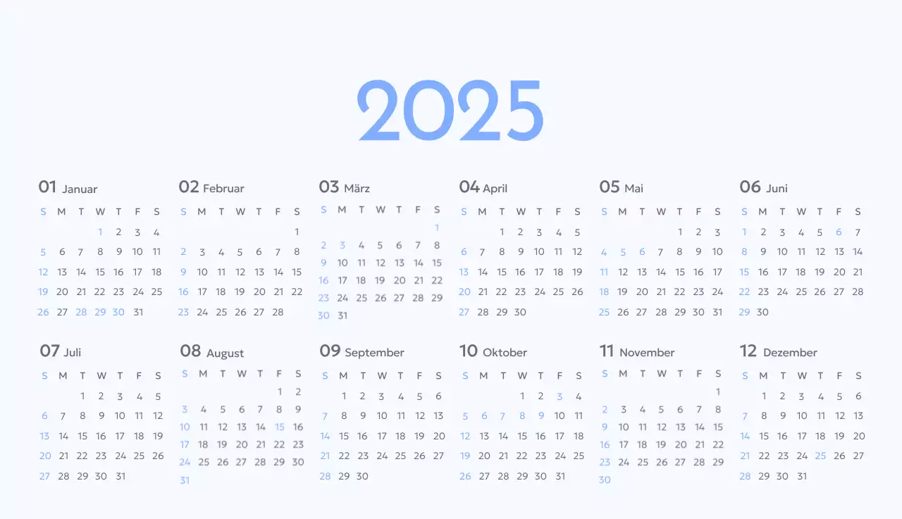 Foto-Zielverfolgungskalender mit einem Hauch von Blau