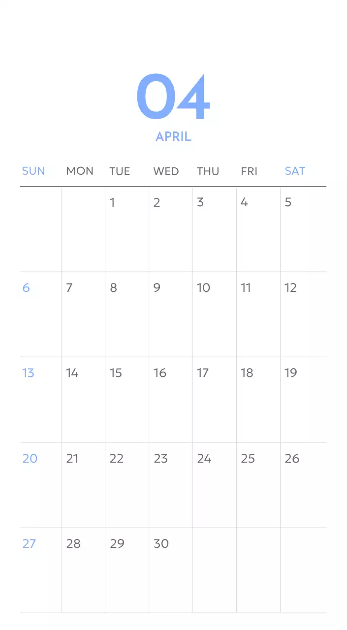 Photo goal tracker calendar with a splash of blue