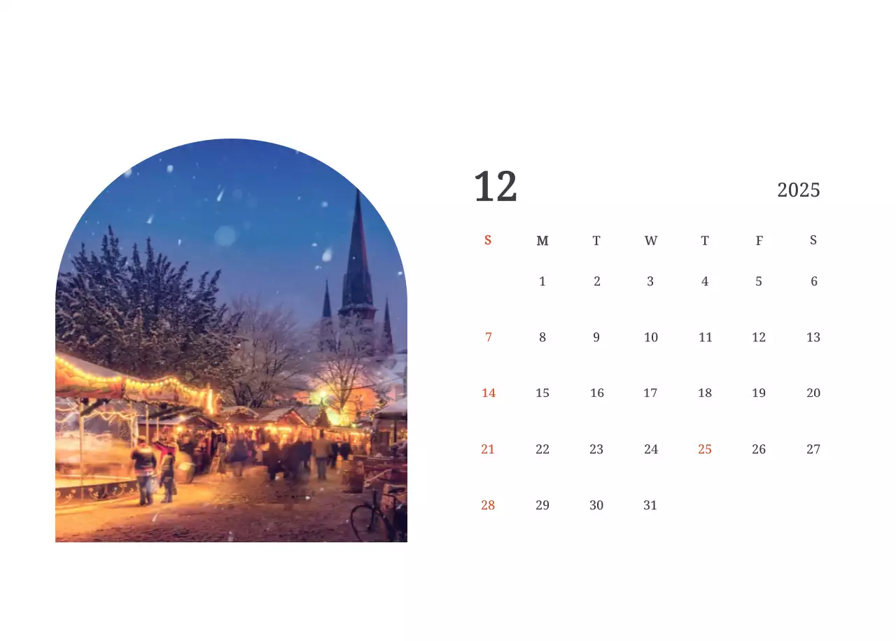 Calendrier photographique conceptuel mettant en scène des églises dans des paysages.