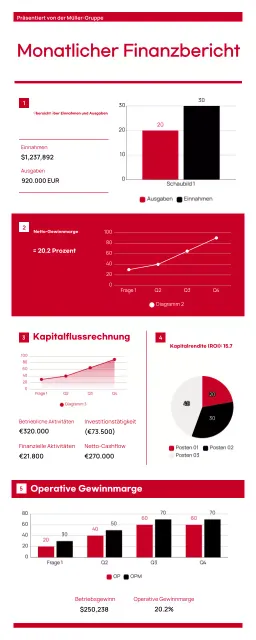 roter moderner Finanzbericht