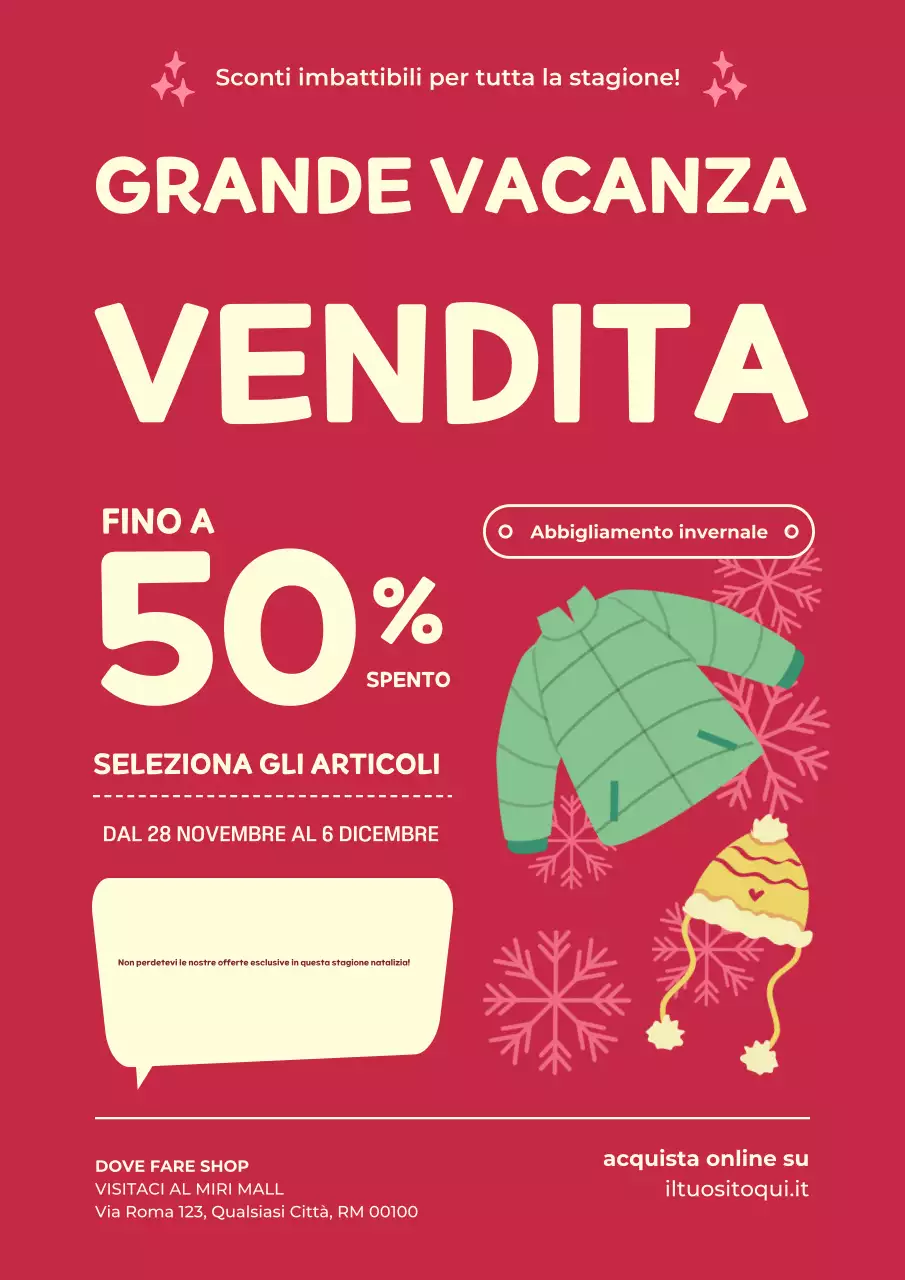 Grande vendita per le vacanze