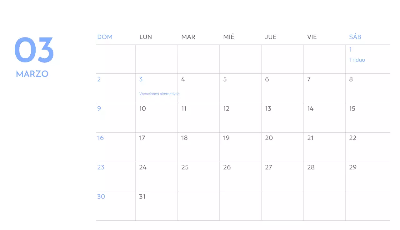 Calendario fotográfico de seguimiento de objetivos con un toque de azul