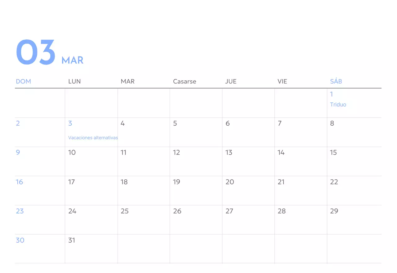 Calendario fotográfico de seguimiento de objetivos con un toque de azul
