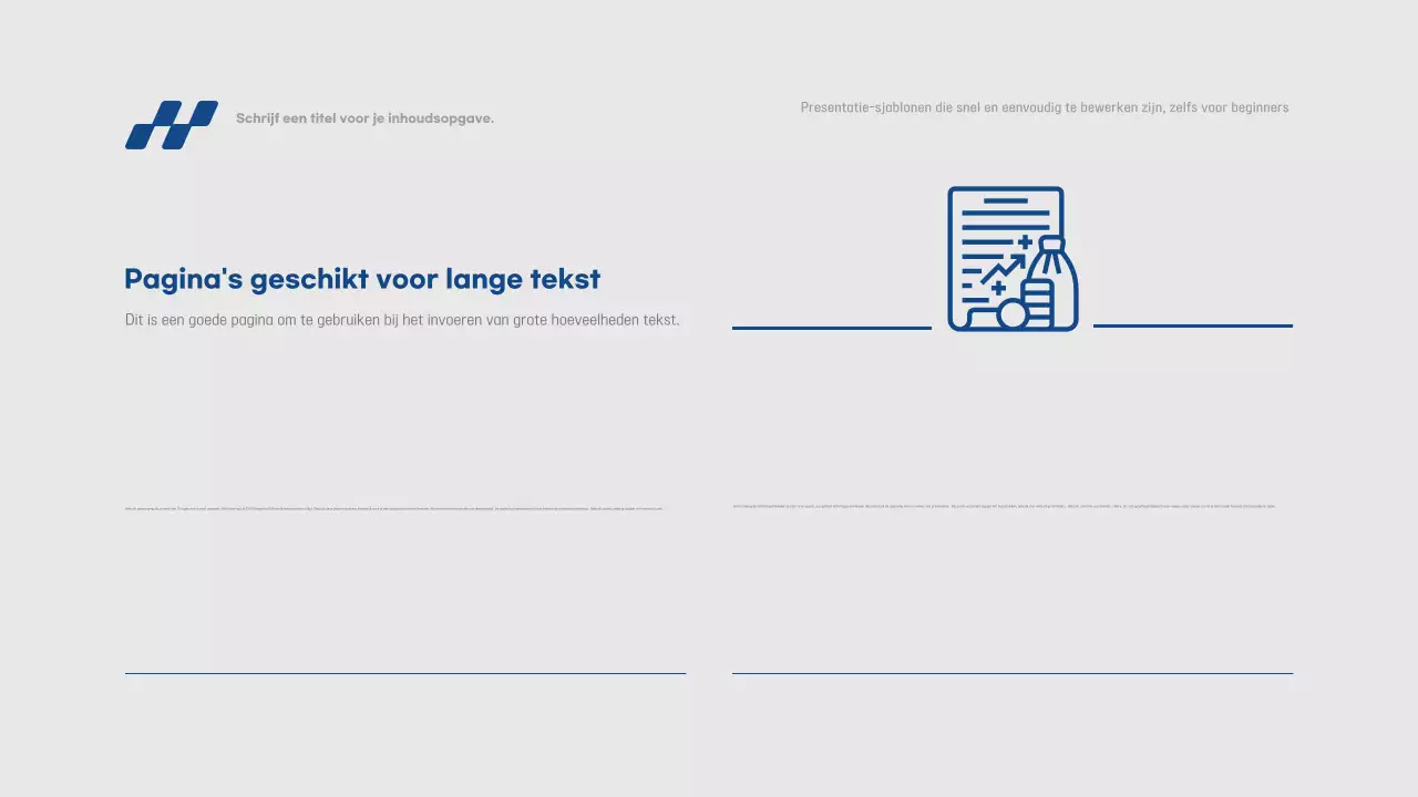 Eenvoudig presentatierapport in blauw en grijs, snel en gemakkelijk te bewerken